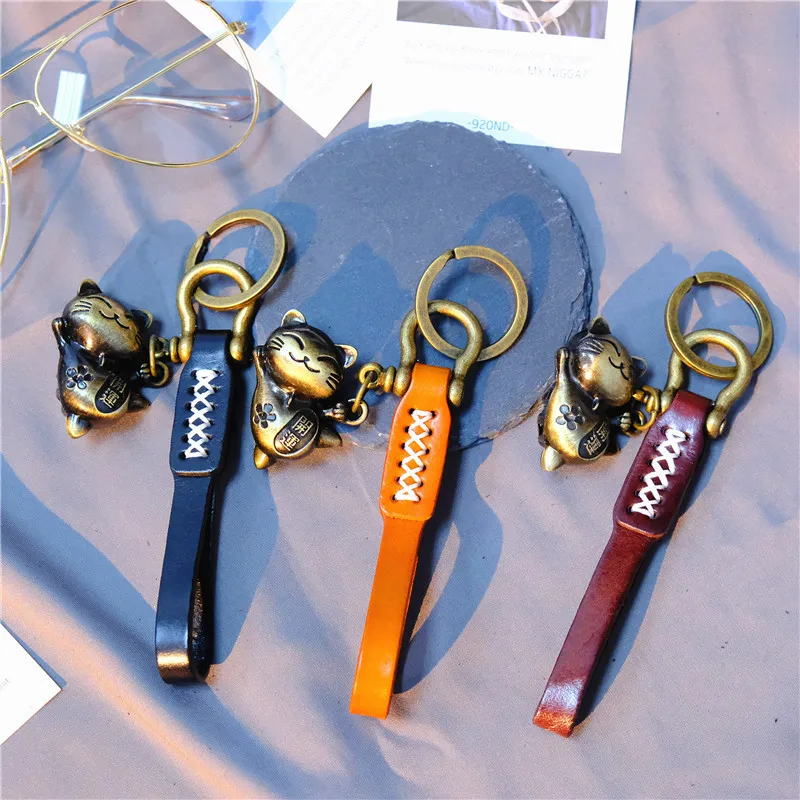 Кот брелок милый для ключей женщин котёнок Лаки с котом ключница Мужская