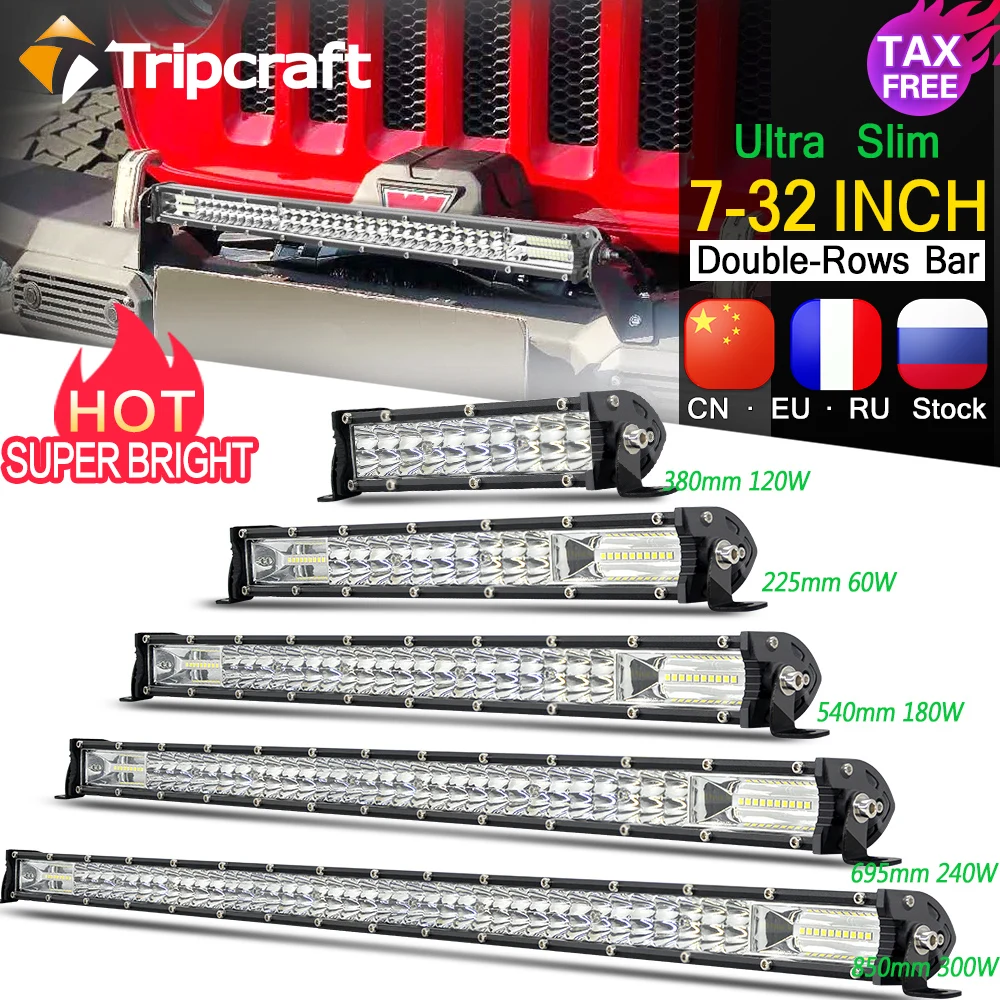 

Tripcraft 7-32IN 2Rows Ultra Slim offroad light bar led work light bar combo beam for Tractor 4X4 UAZ Offroad 4WD ATV Truck Car