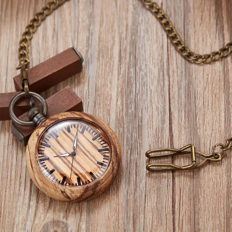 Красочные деревянные карманные часы в стиле ретро кварцевые креативные