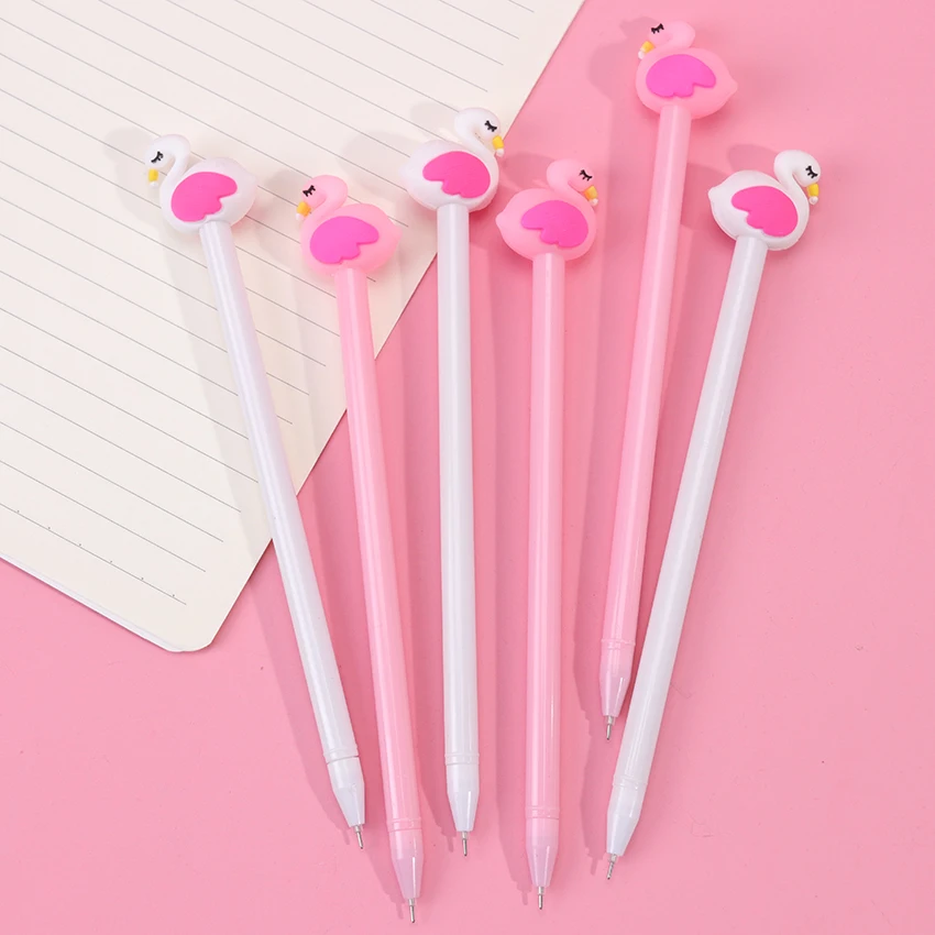 

2PCS Cute Cartoon Flamingo Kawaii Stationery Gel Ink Pens Gift School Stationery Office Suppliers Kids Pen Tool