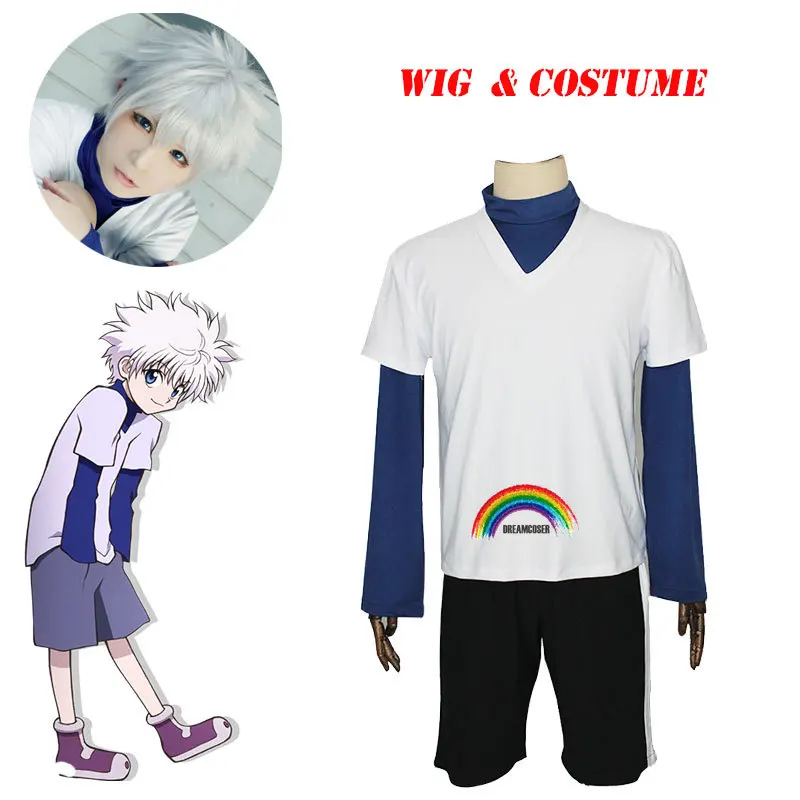 Охотник х косплей Killua Zoldyck костюм Мужчины Женщины Дети Хэллоуин наряды на заказ