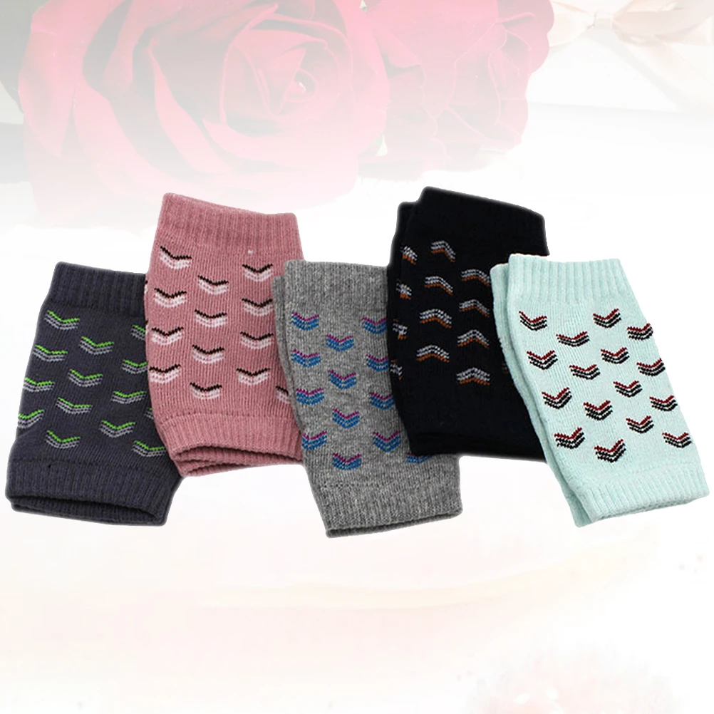 

5 Pair Soft Knee Pad Adorable Knee Sleeve Cotton Elbow Protector Breathable Knee Cover for Toddler Kids Baby Infant
