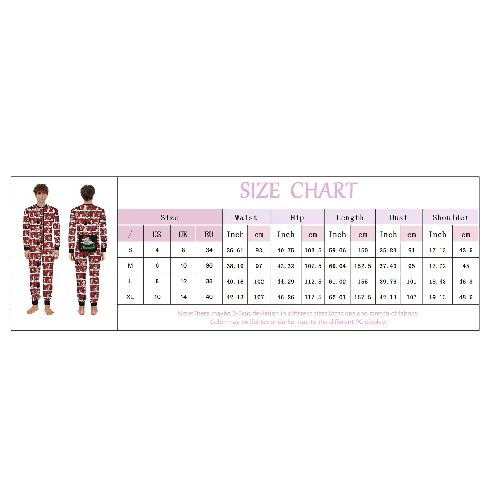 New Year Butt Flap Onesies Men Xmas Romper Home Clothes For Jumpsuit O Neck Long Sleeve Pajamas Pijama Hombre Invierno