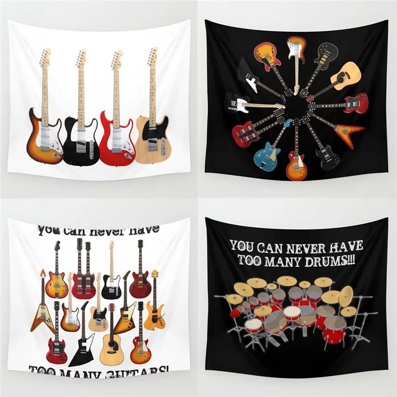 Дропшиппинг гитара Музыка гобелен настенный хиппи домашний декор Одеяло