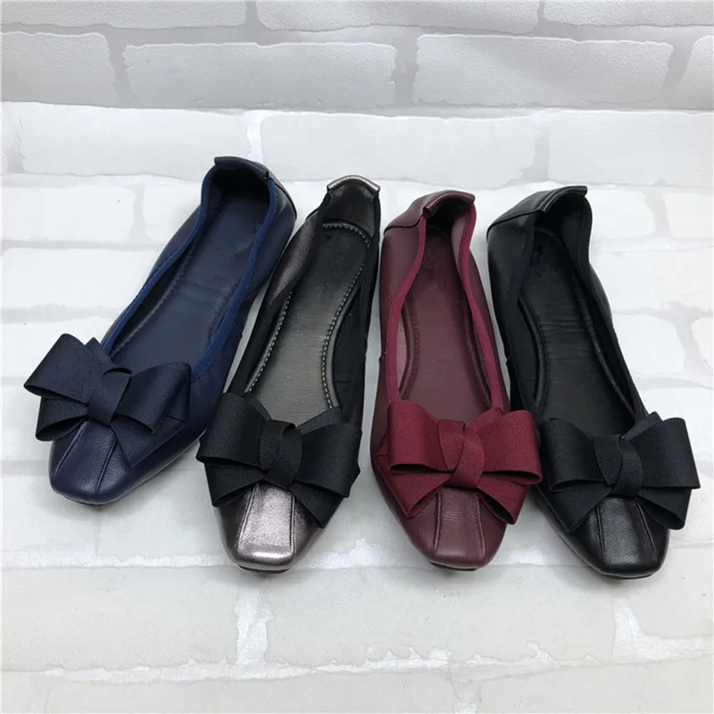 

Новые весенние кожаные балетки на мягкой подошве, Женская удобная обувь для вождения, женские черные лоферы, обувь в форме яйца