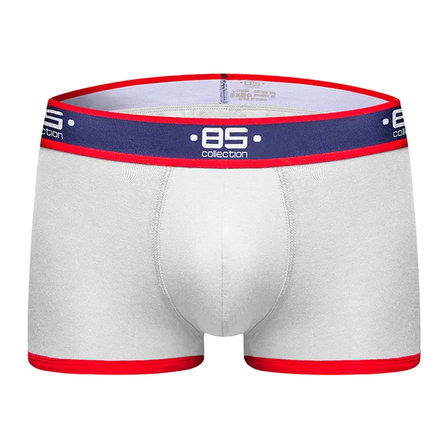 BS138 white 18 видов стилей, Фирменное Сексуальное мужское нижнее белье, боксеры, мужские хлопковые трусы, Модные Дизайнерские мужские удобные трусы, шорты, боксеры - Цвет: BS138 white