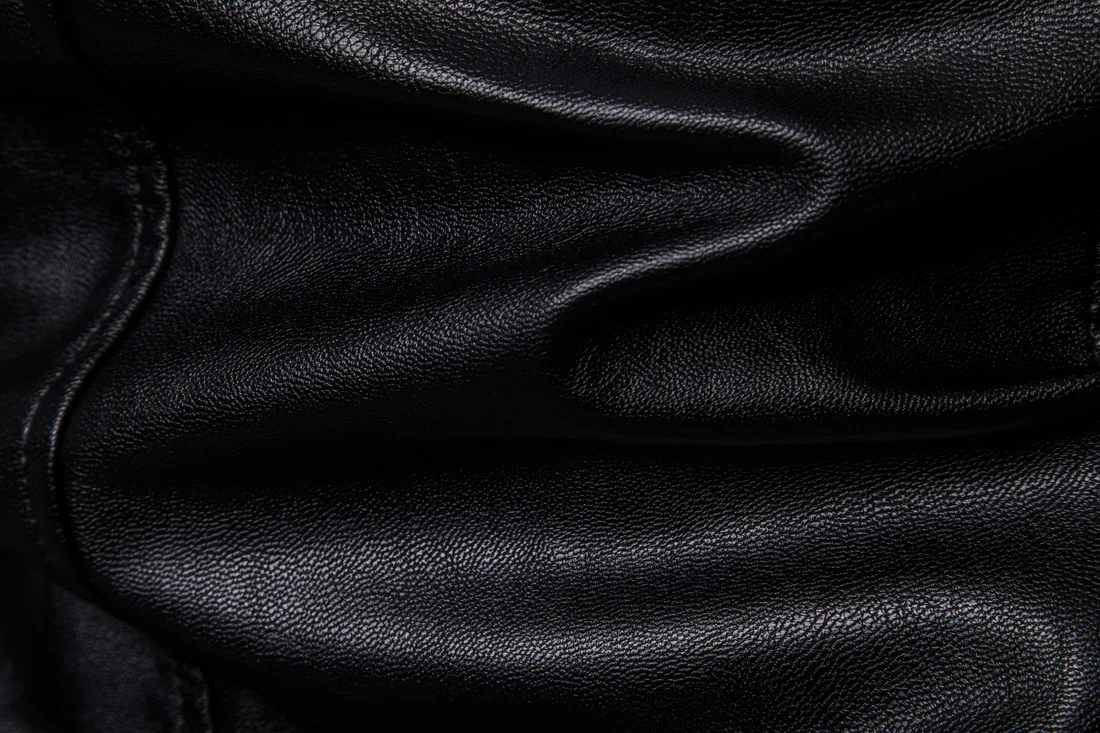 Куртка мужская из искусственной кожи на молнии с длинным рукавом | Мужская одежда