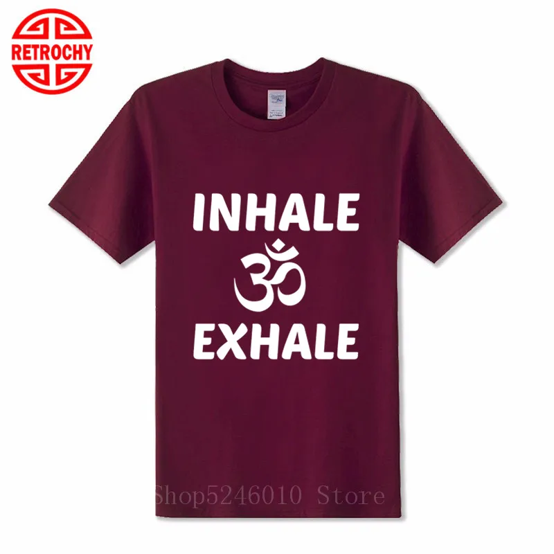 Футболки с логотипом йоги на вдохе выдохе индийский Будда Мужская футболка