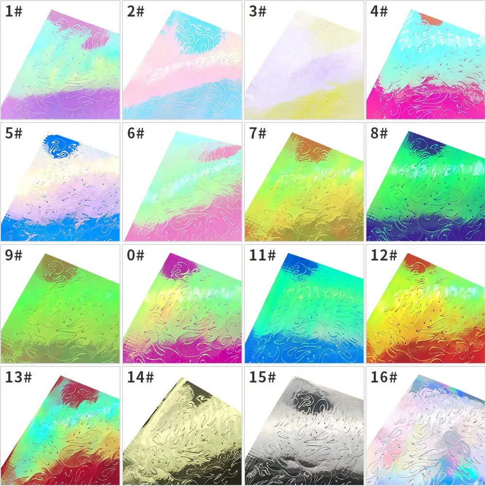 16 шт./компл. огнеупорная полоса Голографическая лента для ногтей стикер дизайна s