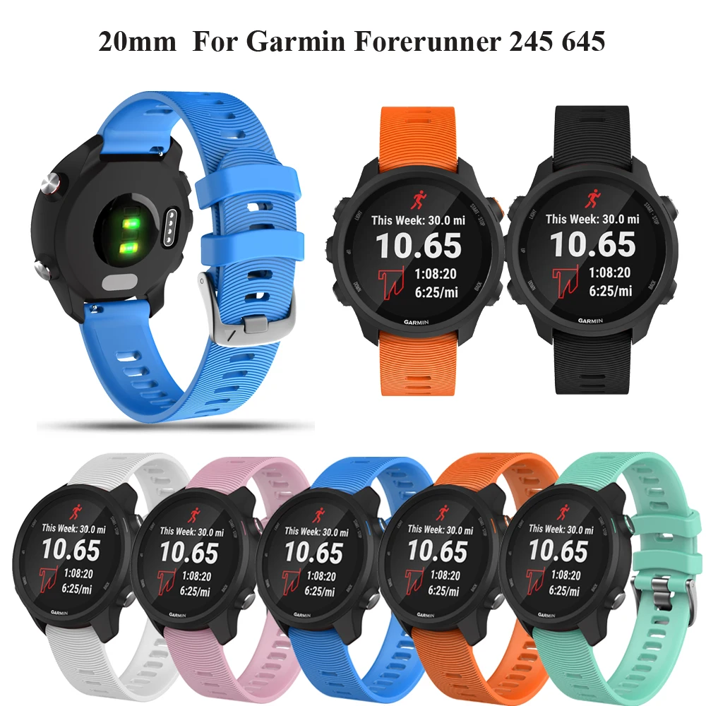 

Ремешок силиконовый для смарт-часов, 20 мм, для Garmin Forerunner 245 645, для наручных часов Samsung Gear S2, быстросъемный браслет