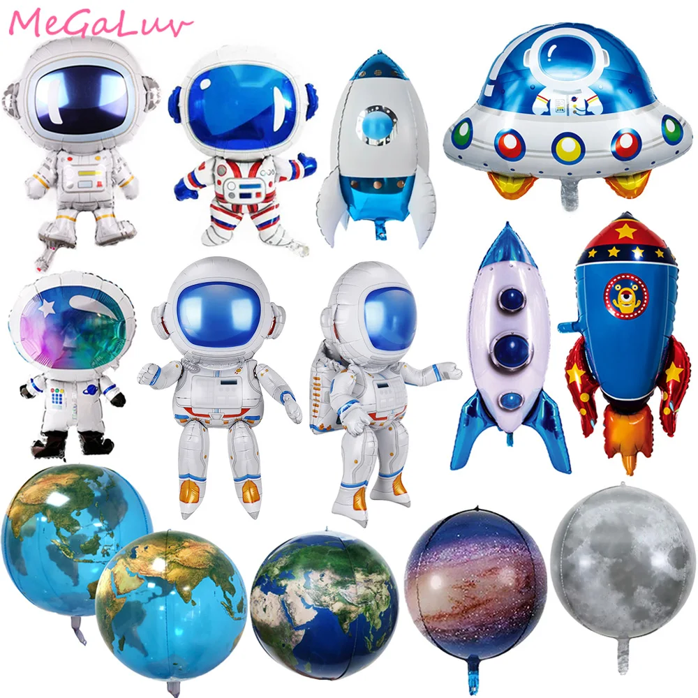 

3D Astronaut Rocket Foil Balloons Plane Globos Spaceship Balloon Outer Space Theme Birthday Party Decorations Kids Baby Shower