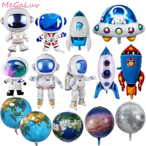 3D фотофольгированные воздушные шары, самолет, воздушный космический корабль, воздушный шар, космическое пространство, украшения для детей, ...