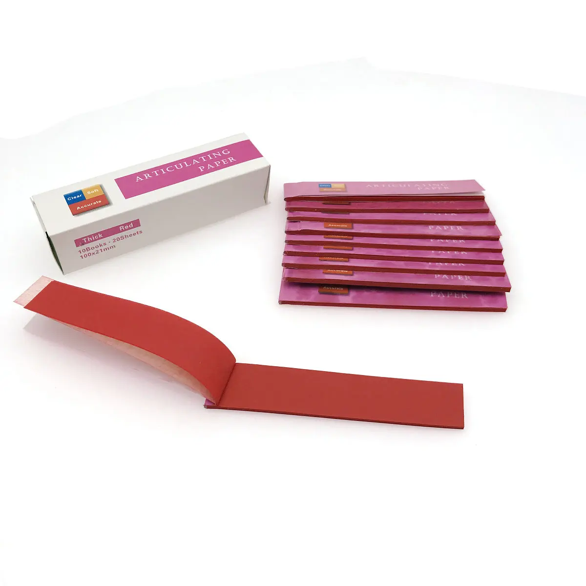 Стоматологическая Сочлененная бумага толстые красные полоски 20 листов/10