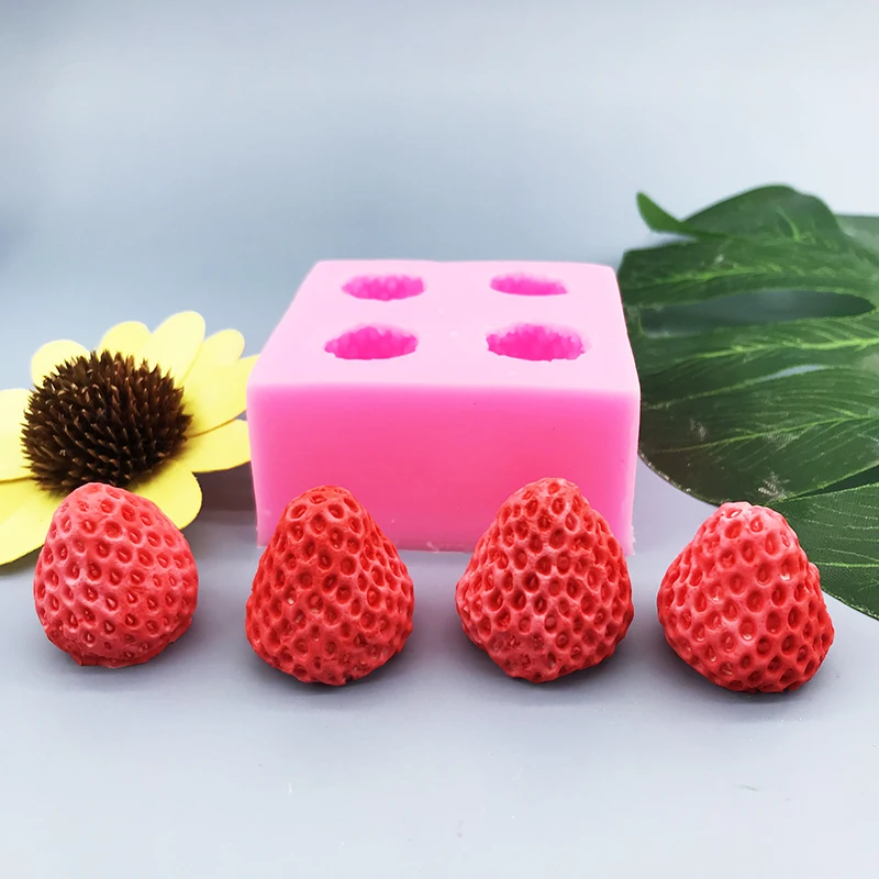 

Fruit Strawberry Silicone Mould Fondant Chocolate Jelly Making Cake Tool Decoration Mold Oven Steam Available DIY Clay Resin Art