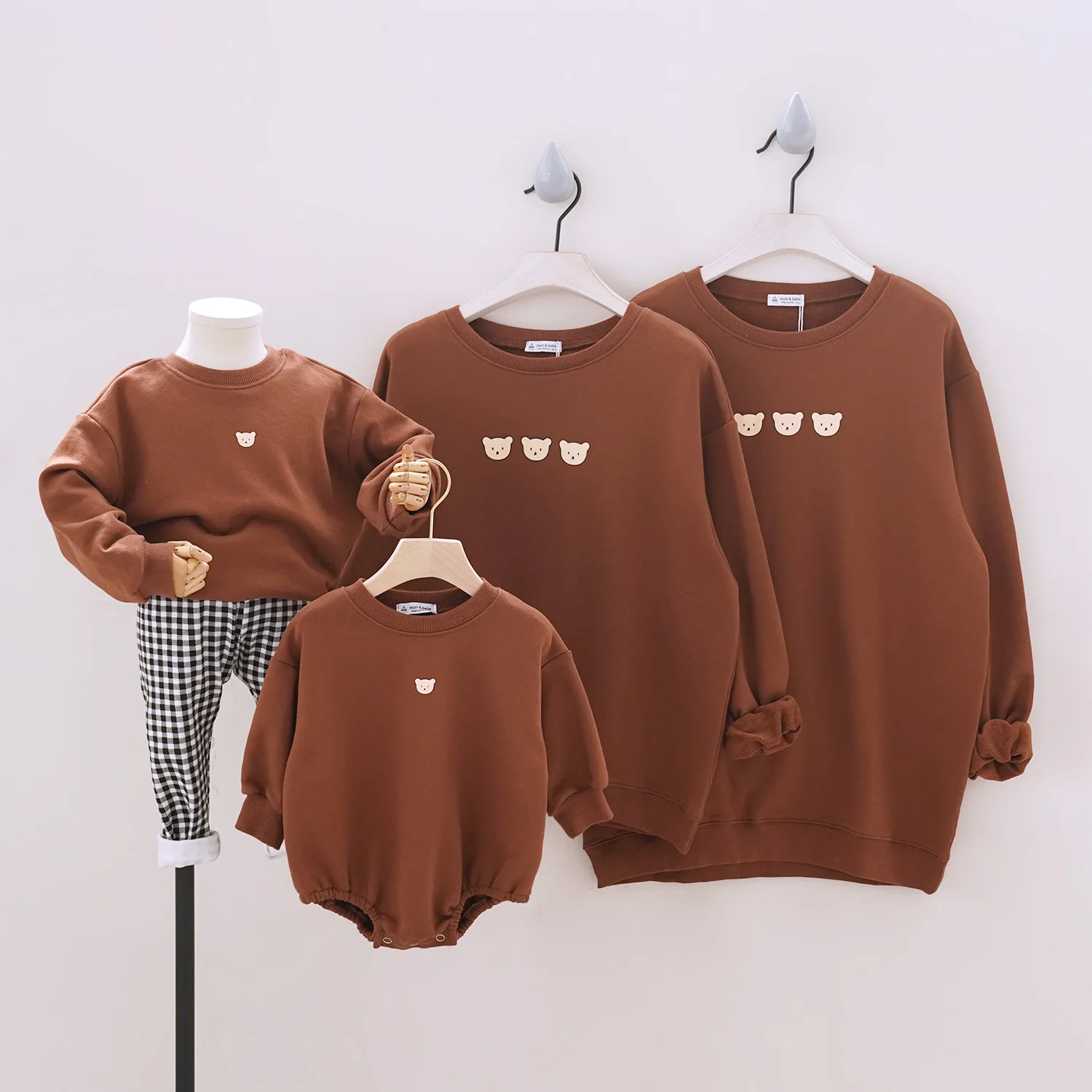 

LZH 2022 Autumn Long Sleeve Sweater For Family Matching Clothes Mother Daughter Hoodie Tops Fashion Family Matching Outfits