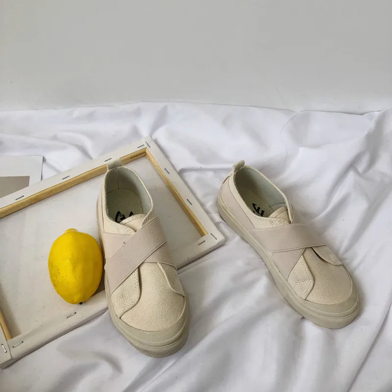 Кеды для девочек и студентов повседневные холщовые кроссовки без застежки