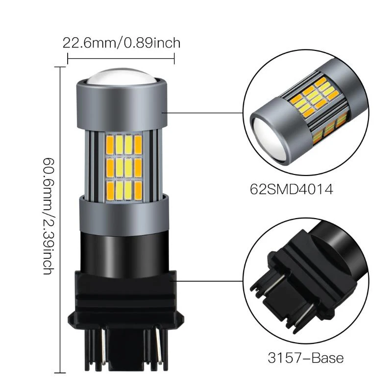 Автомобильный светодиодный светильник 3157 двухцветный тормозной