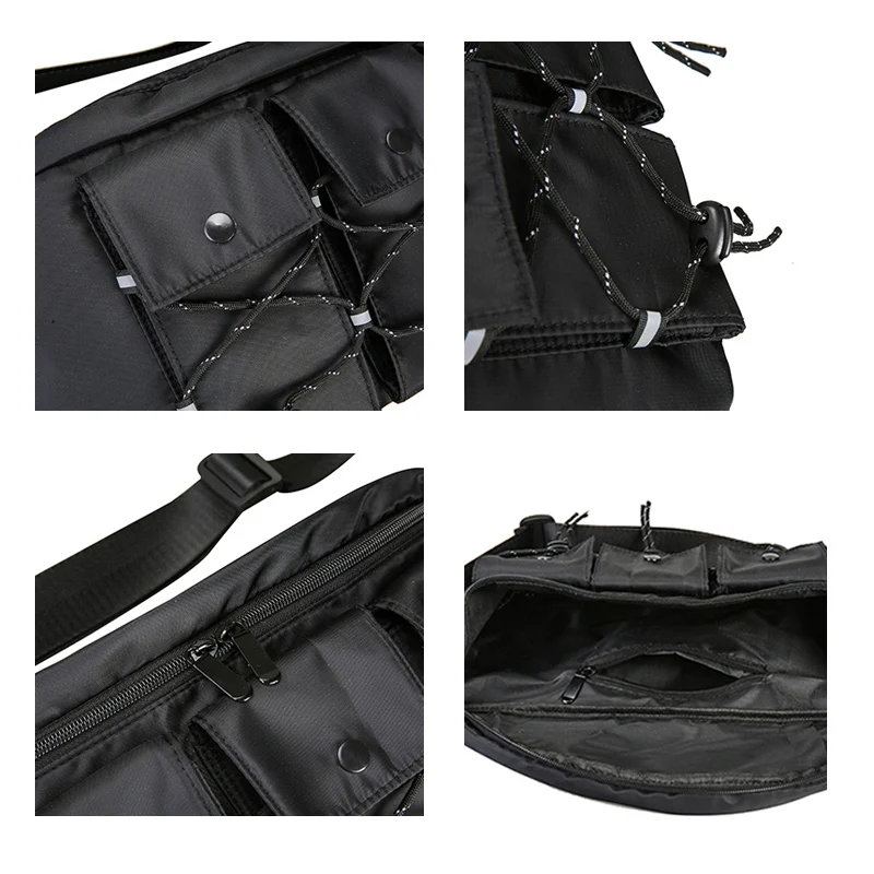 

New Function Tactical Chest Bag Reflective Male Messenger Bag Female Phone Shoulder Bags Women Chest Pack High Capacity Pockets