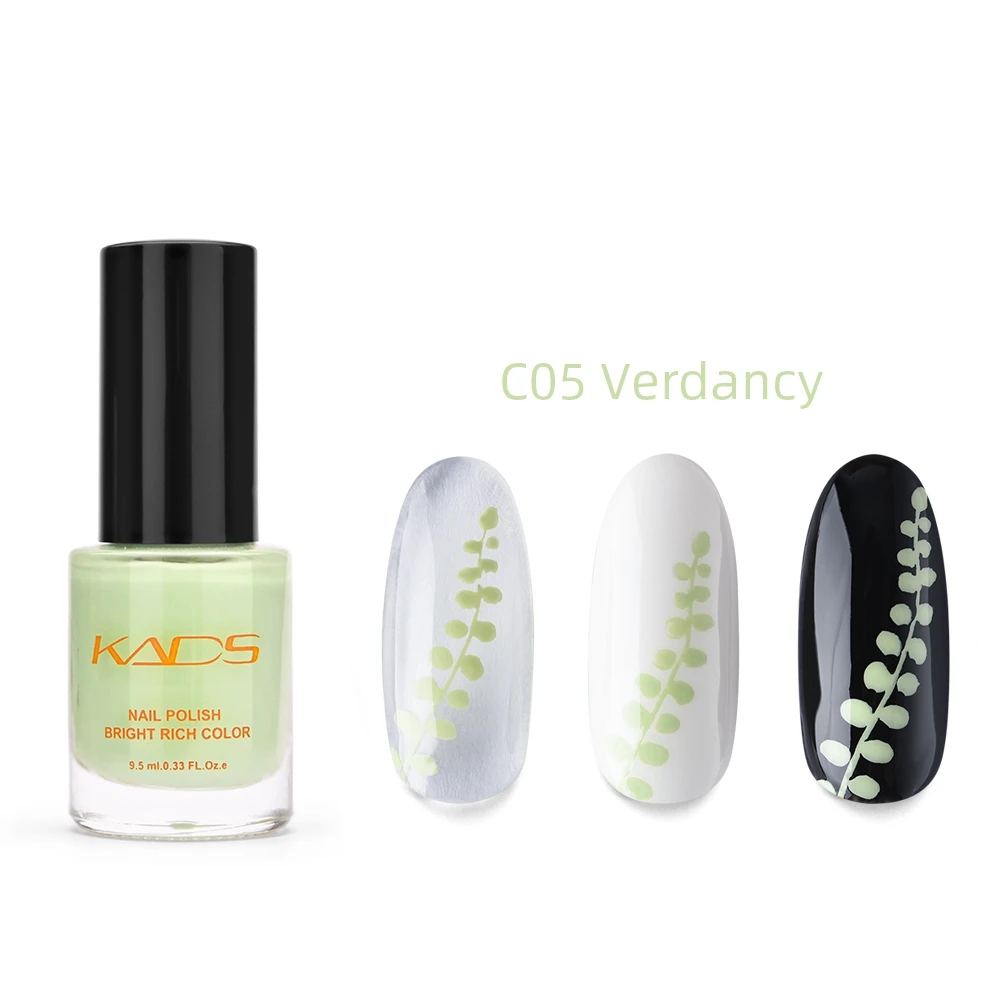 C05 Pure KADS, новинка, 9,5 мл, два в одном, лак для ногтей, тиснение, чистый цвет, флуоресценция, жемчуг, лак для ногтей, для тиснения, лак для ногтей - Цвет: C05 Pure