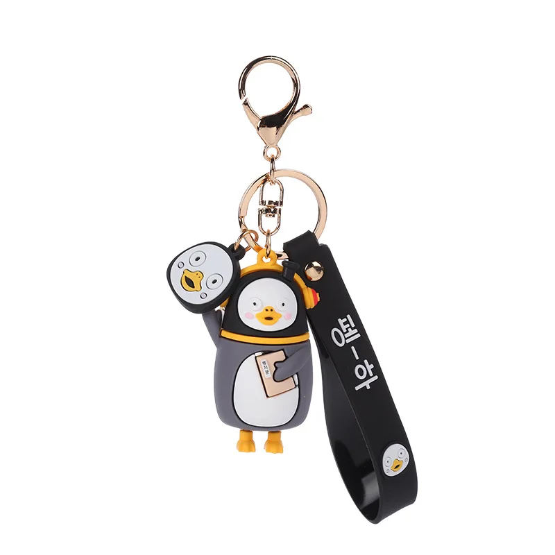 

NewSuper Cute Penguin Keychain Animal Pendant Korean Car Keychains Home Backpack Decoration Key Ring Birthday Gift Metal Clasp