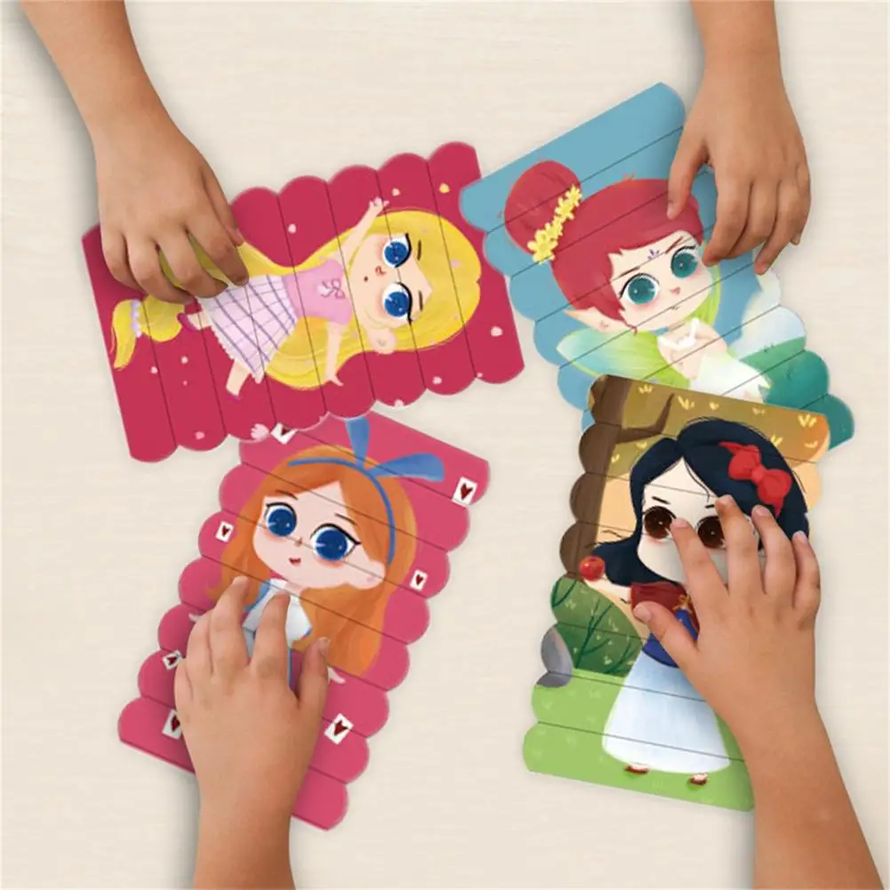 

Wooden Puzzle 3D Double-sided Puzzle Early Learning Children Cartoon Story Jigsaw Puzzle Montessori Educational Toys For Kids