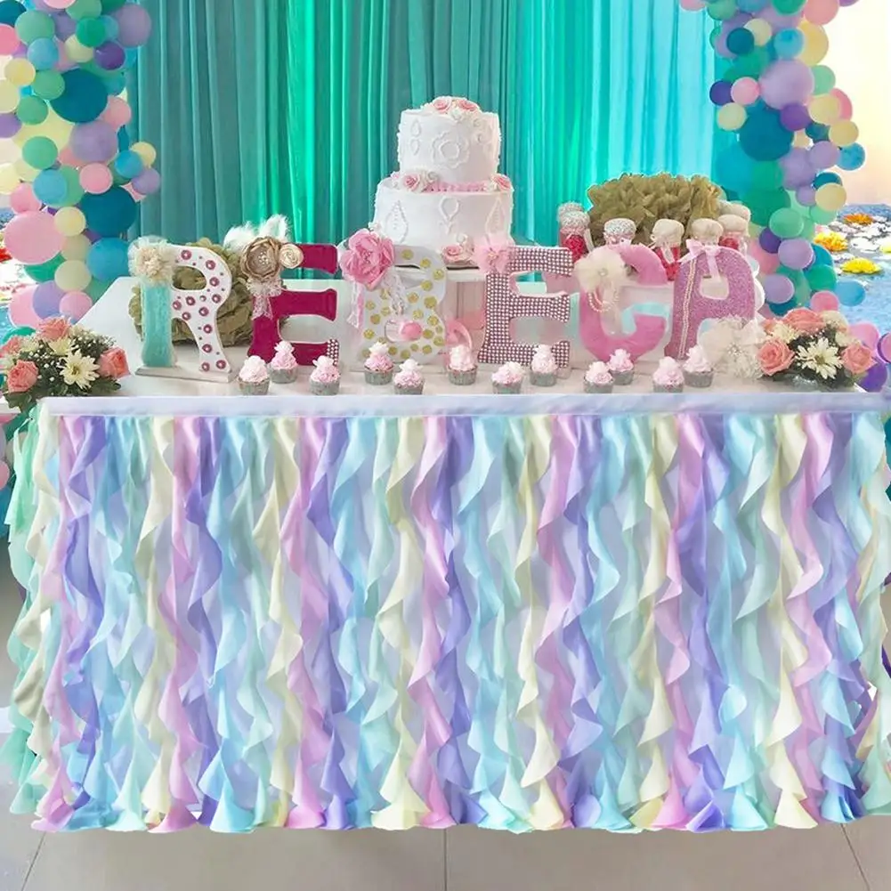 ОБЖИМНАЯ фатиновая юбка для стола на Рождество свадьбу вечеринку