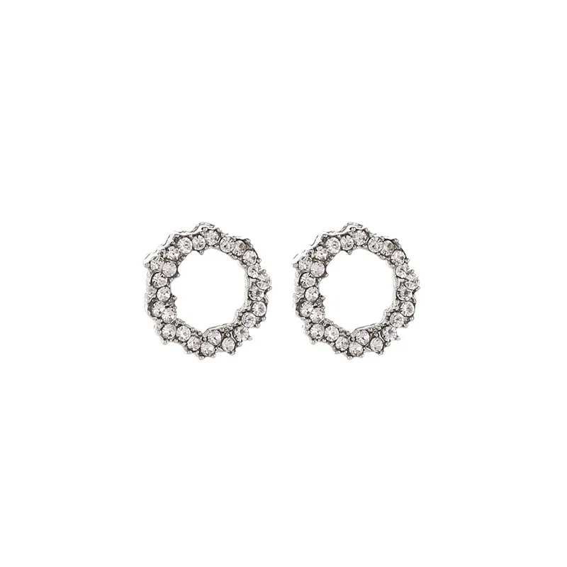 

Legend of The Blue Sea The Same Style Clavicle Chain Necklace and Earring Set Circle Pendant Korean Girl Gift Metal Accessories