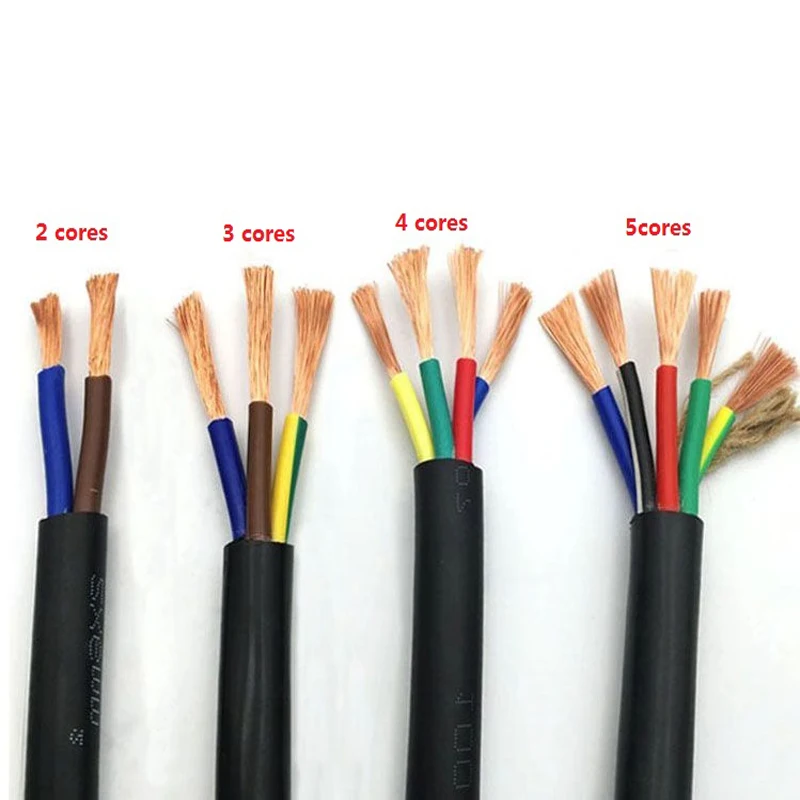 

RVV 2.5MM2 2/3/4/5/6/7/8/10/12/14/16/18 Cores Pins Copper Wires Conductor Electric RVV Cable Black
