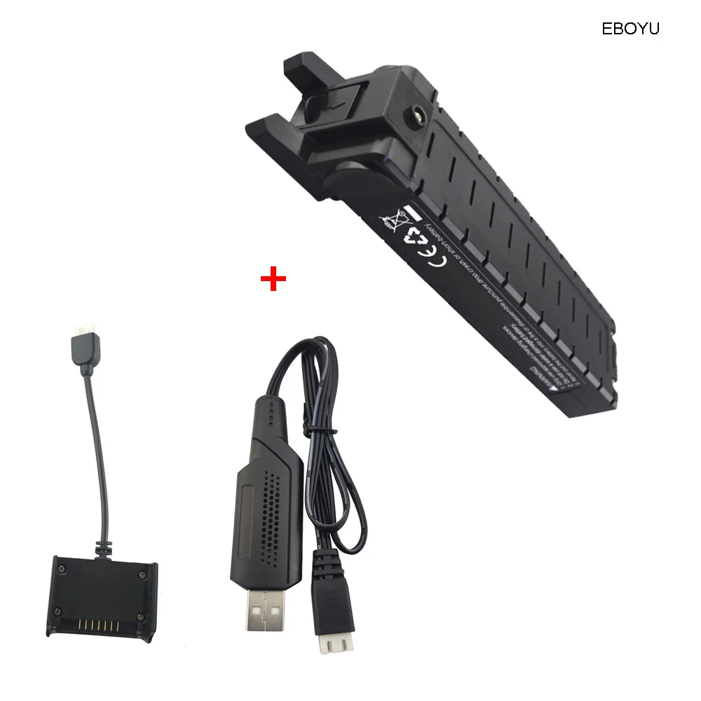 EBOYU 7,4 в 2800 мАч Вт-ч литий-полимерный аккумулятор + USB-кабель для зарядного устройства для MJX Bugs 3PRO B3 PRO D85 EX2H бесщеточный Радиоуправляемый квадрокоптер Дрон