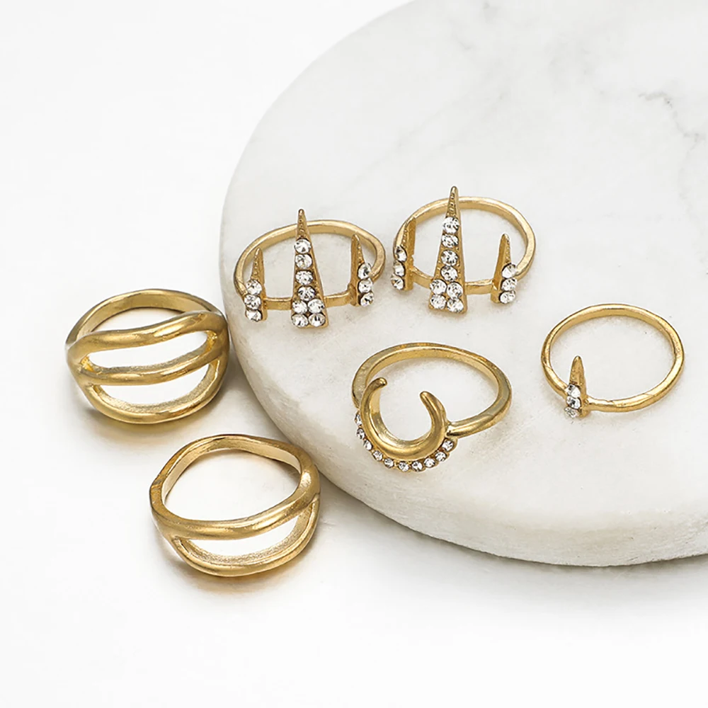Комплект женских геометрических колец средней длины в стиле Бохо | Украшения и