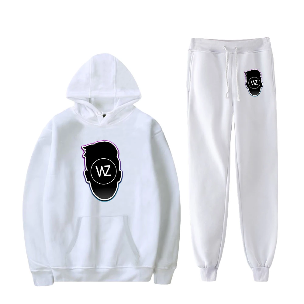 

WADZEE Print Fall Suit Hoodies Hooded Ankle Banded Pant Two Piece Set Street Clothes The hoodies+pants Fashion Casual Pullovers