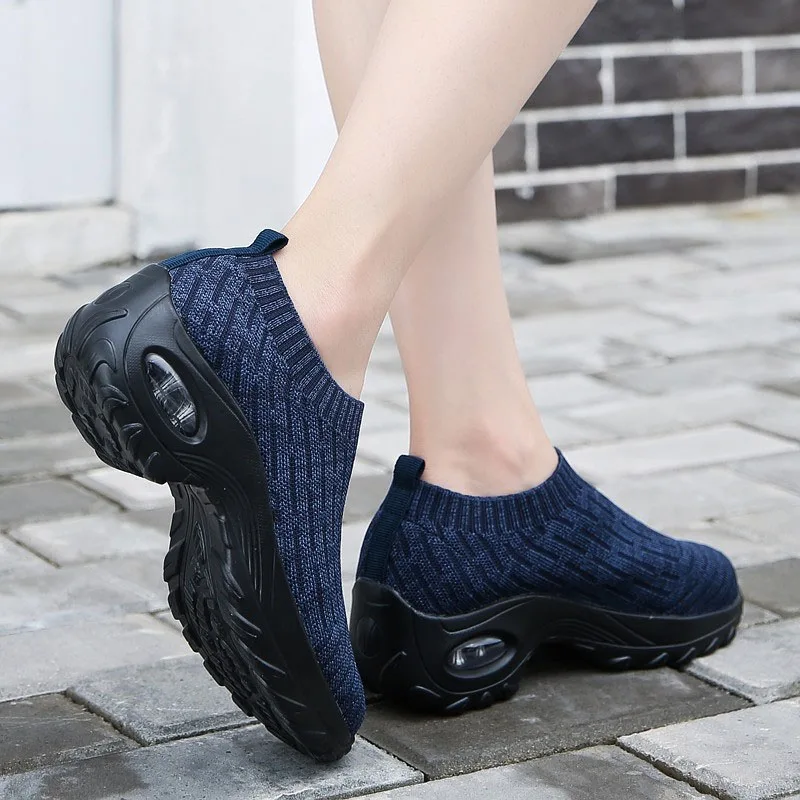 Женские кроссовки без шнуровки LIN KING Повседневные Дышащие лоферы удобная