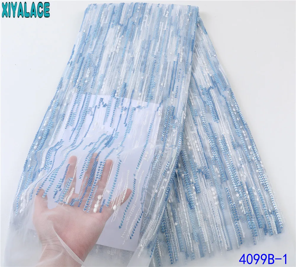 

Кружевная ткань в нигерийском стиле, 2020, кружевная эксклюзивная африканская ткань с блестками, кружевное платье для вечерние KS4099B