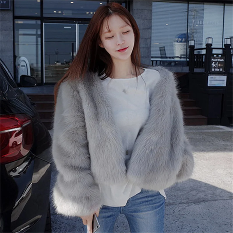 Корейская мода 2020 зимние женские серые с v-образным вырезом короткие куртки из