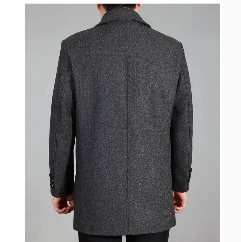 

Men's M-4xl Middle-aged Wool Autumn Winter Models Middle And Old Aged Long Woolen Trench Coat Daddy Windbreak