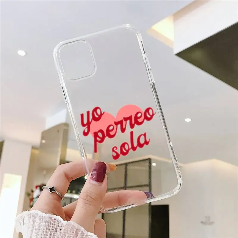 

Yo Perreo Sola Bad Bunny Maluma Phone Case Transparent soft For iphone 5 5s 5c se 6 6s 7 8 11 12 plus mini x xs xr pro max