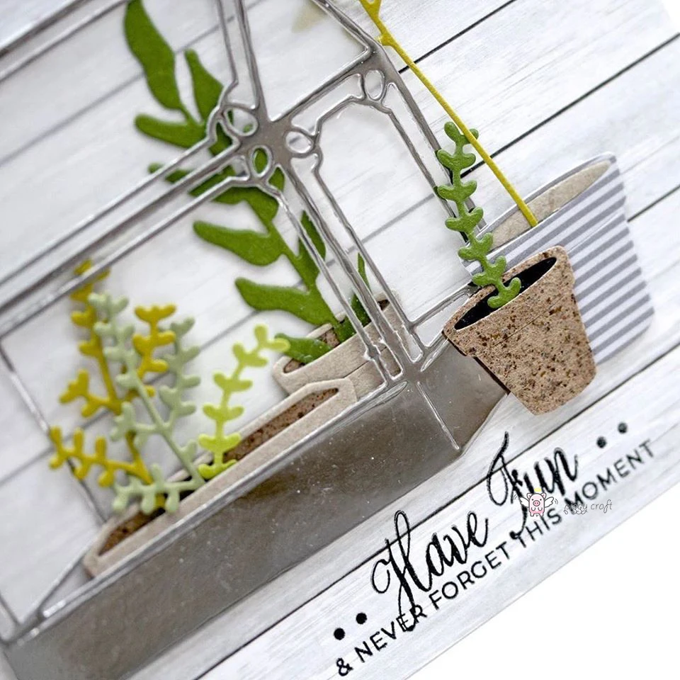 Металлические Вырубные штампы вырезанная форма фотография горшка скрапбукинг