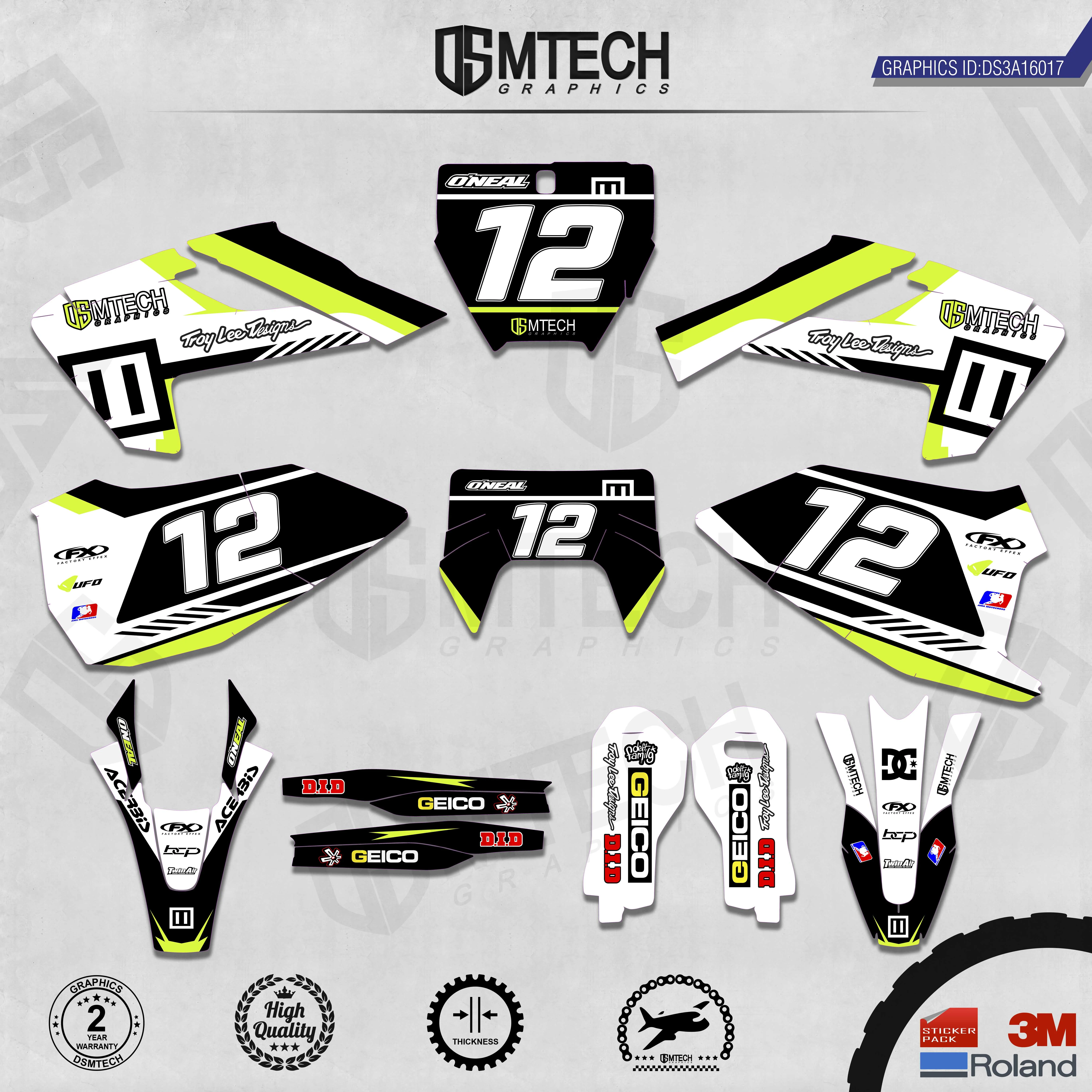 DSMTECH Customized Team Graphics Backgrounds Decals 3M Custom Stickers For TC FC TX FX FS 2016-2018  TE FE 2017-2019  017
