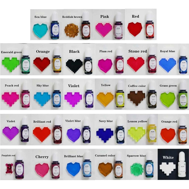 

28 Colors Epoxy Resin Pigment Epoxy Resin Transparent Colorant UV Resin Pigment Concentrated Epoxy Resin Liquid Dye Kit X4YA