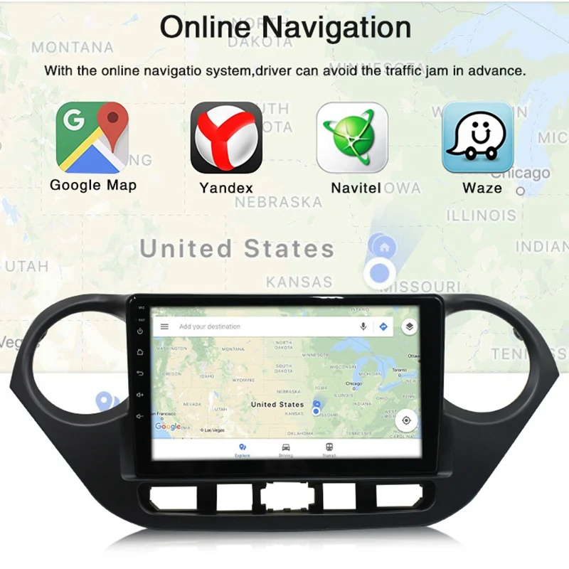 

Car Android 10.0 GPS Navigation DVD Radio Stereo for Hyundai Grand I10 2014-2019