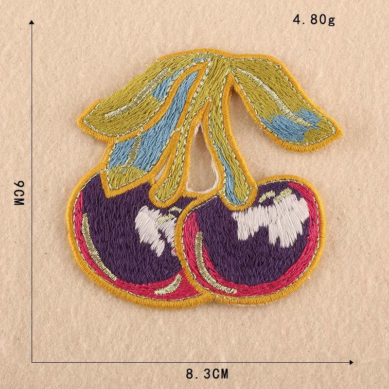 Наклейки с вышивкой в виде клубники и вишни |