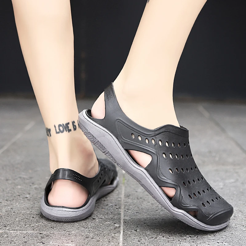 

REETENE Summer Hollow Out Men'S Sandals Breathable Non-Slip Sandals For Men Comfort Men'S Sandals Lightweight Beach Sandals Male