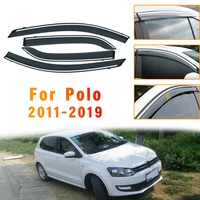 4pc accessories for volkswagen polo hatchback 2011 2017 2018 car styling smoke window sun rain exterior visor deflector guard