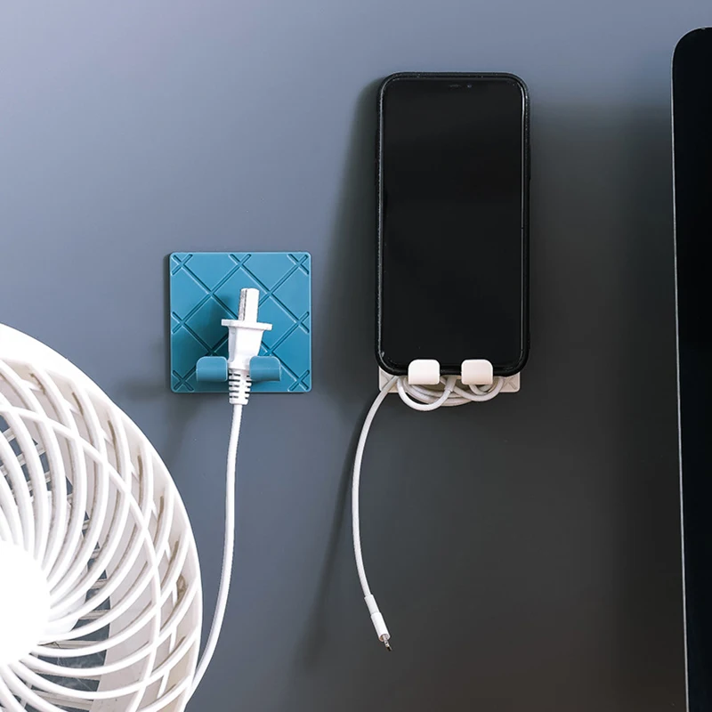 4 colors plug wire socket holder hook folding cable clip power usb cords sort out home kitchen office desk organizer free global shipping