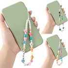 Мягкий цветной глиняный шнурок, цепочка, акриловые бусины, подвеска, брелок, цепочка для ключей, браслет для девочек, украшение для телефона