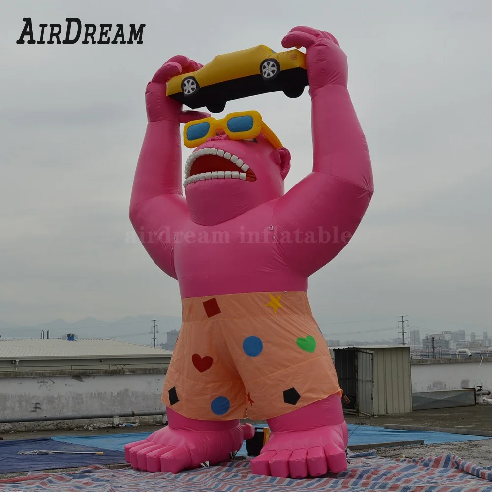 

Wholesale Price Inflatable Gorilla Custom Huge pink Gorilla kingkong Balloon For car Advertising