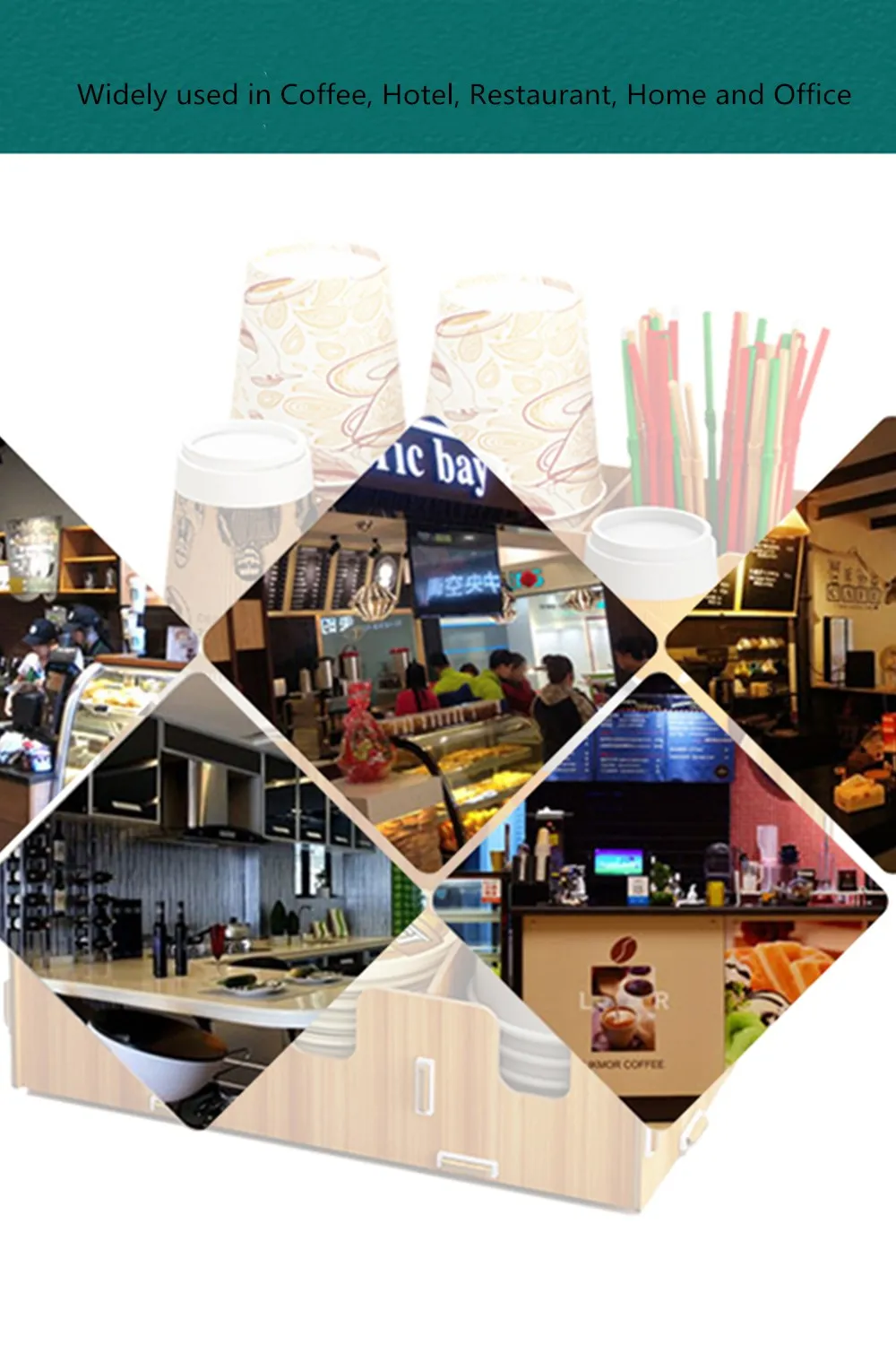 Деревянный одноразовый держатель для чашек несколько отделений бумажные чашки