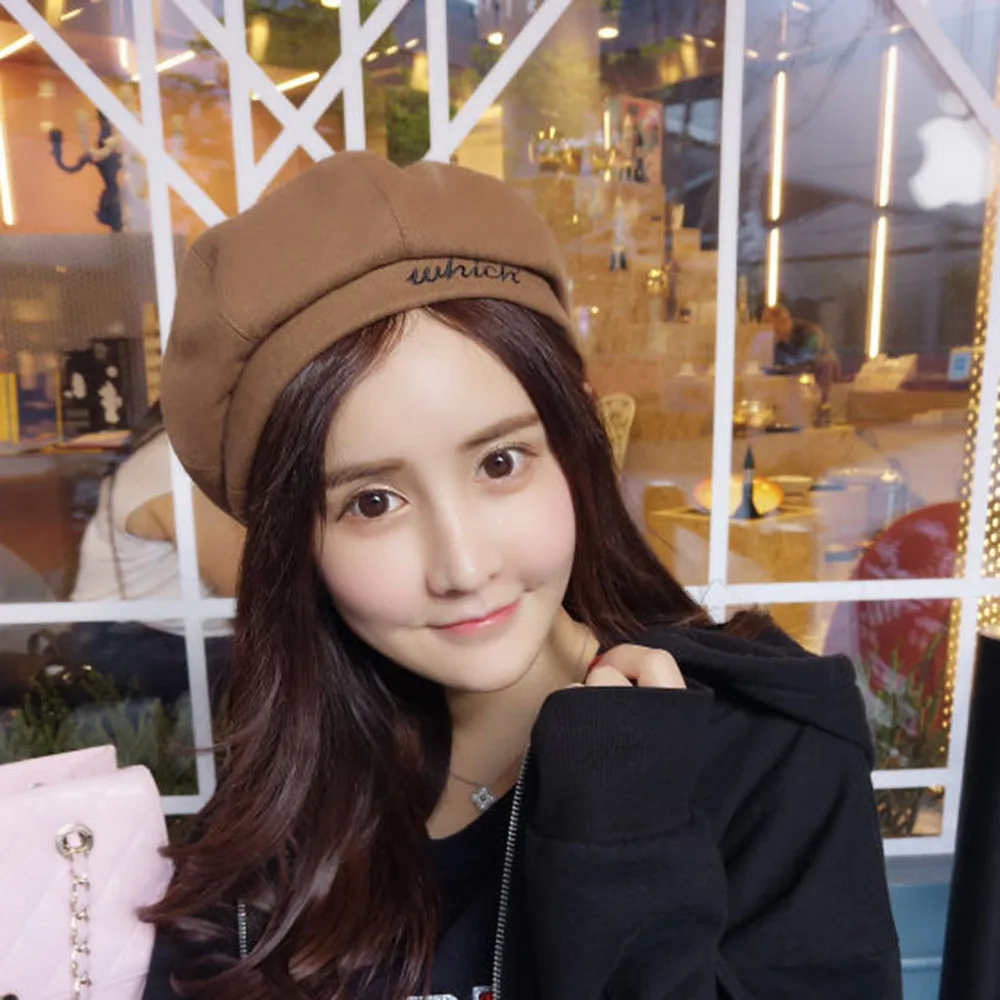 Женские береты на каждый день Осень-зима теплая шапка тыква восьмиугольные тренд