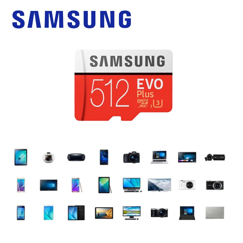 Карта памяти SAMSUNG Microsd 64 Гб 128 ГБ 256 512 100 МБ/с./с Class10 EVO Plus Micro SD 32 карта TF SDHC SDXC Mini Flash