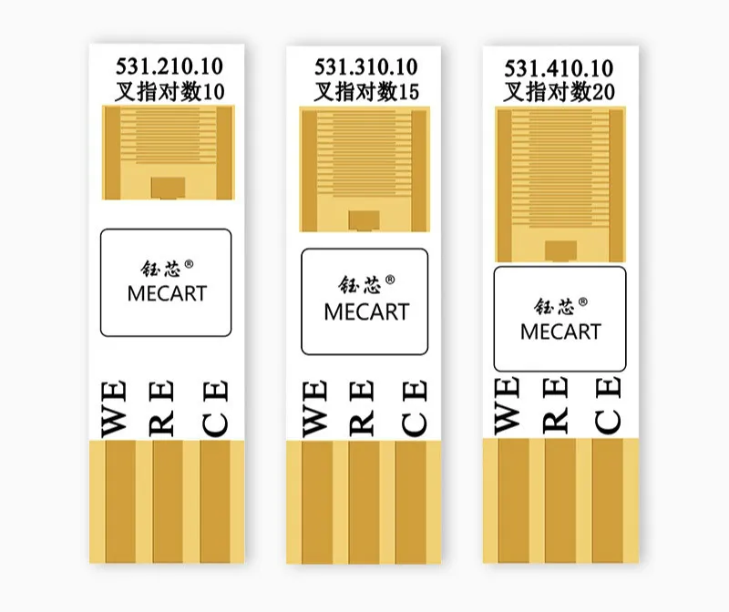 Bestellen PI Flexible Substrat Standard Drei-elektrode Elektrochemischen Interdigital Elektrode